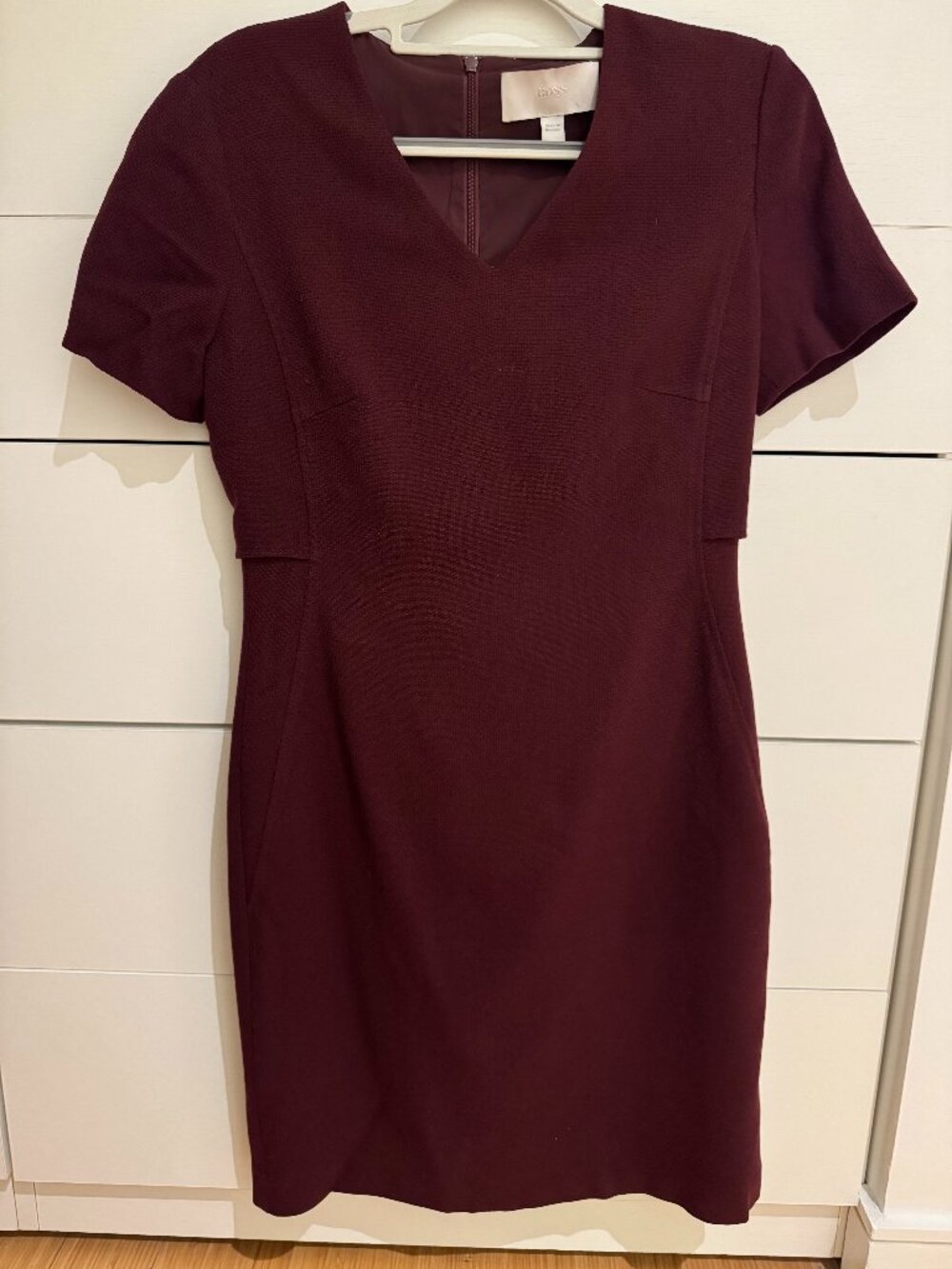 BOSS Hugo Boss Burgundy Sheath Dress 4P